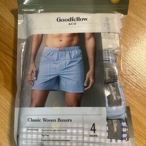Goodfellow & Co Classic Woven Boxers - Blue and Plaid